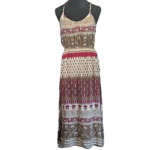 Alloy Apparel Boho Floral Mixed Print Rayon Maxi Dress Size M